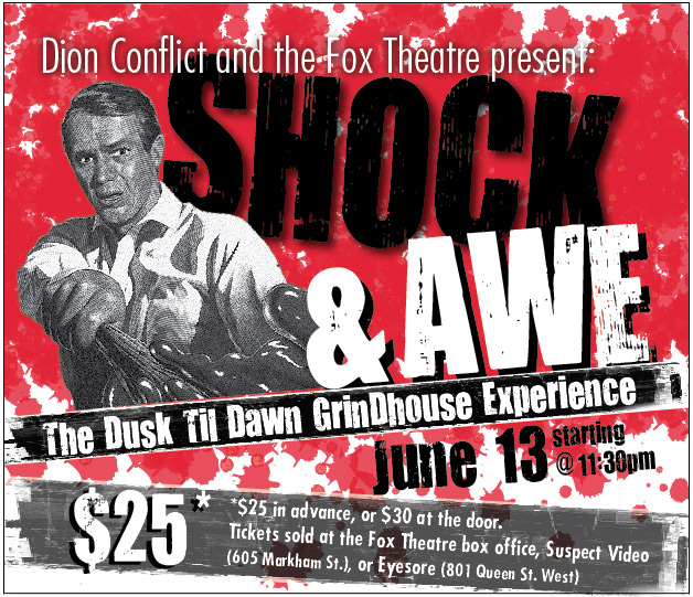 Shock & Awe at The Fox Theatre Poster for Shock & Awe: The Grindhouse Experience at The Fox Theatre