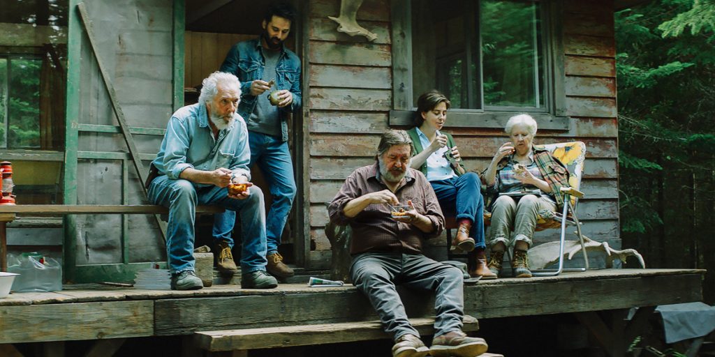 Elderly people on a deck