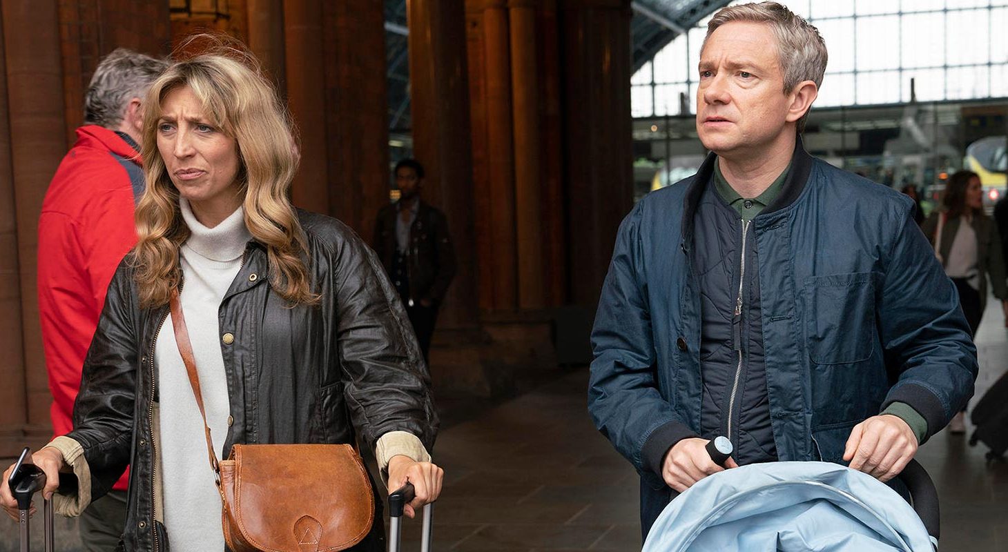 Daisy Haggard and Martin Freeman in a scene from Breeders