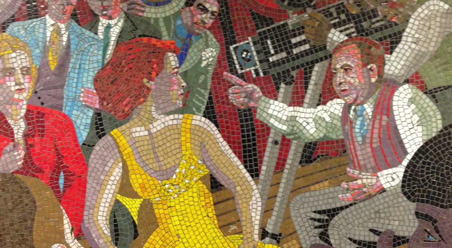 Alfred Hitchcock the director, a mosaic tribute in London's Leytonstone station
