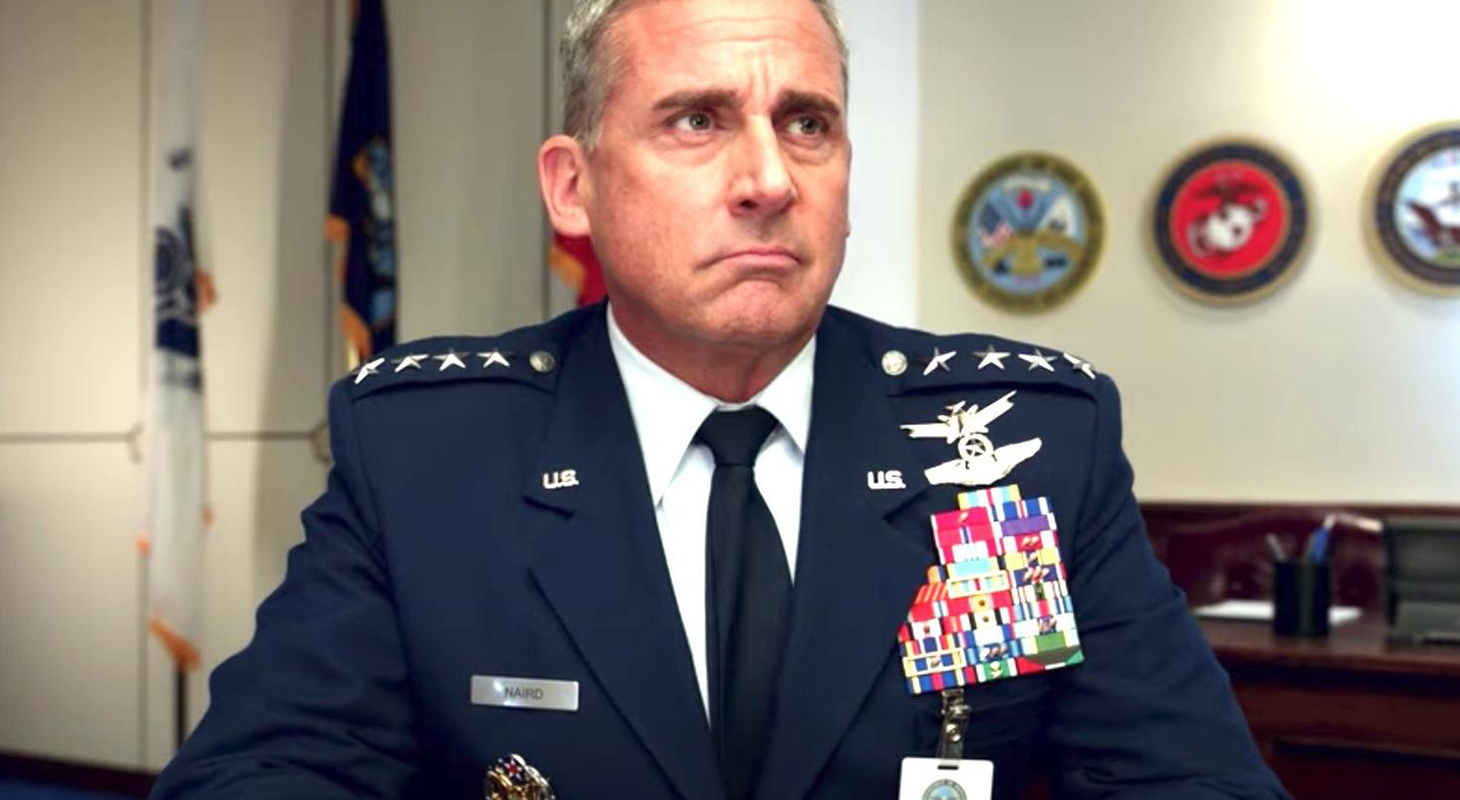 Steve Carrell as a four-star general in Space Force