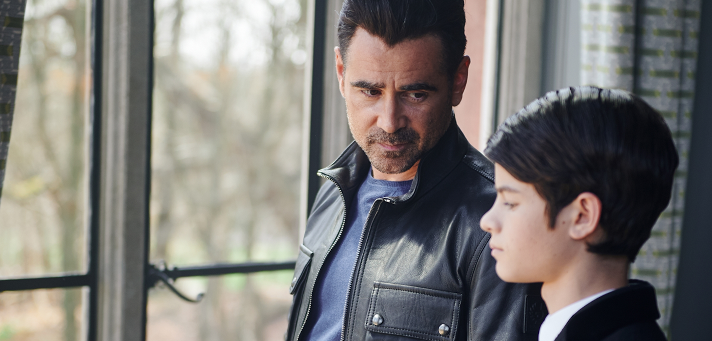 Colin Farrell and Ferdia Shaw in Artemis Fowl