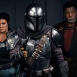 The-Mandalorian-Gina Carano is Cara Dune Pedro Pascal is the Mandalorian and Carl Weathers is Greef Karga in THE MANDALORIAN season two exclusively on Disney+