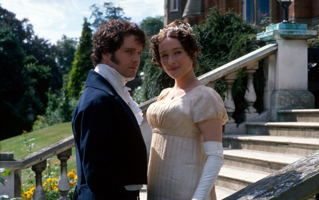 Colin Firth (Mr. Darcy) and Jennifer Ehle (Elizabeth Bennet) in Pride and Prejudice
