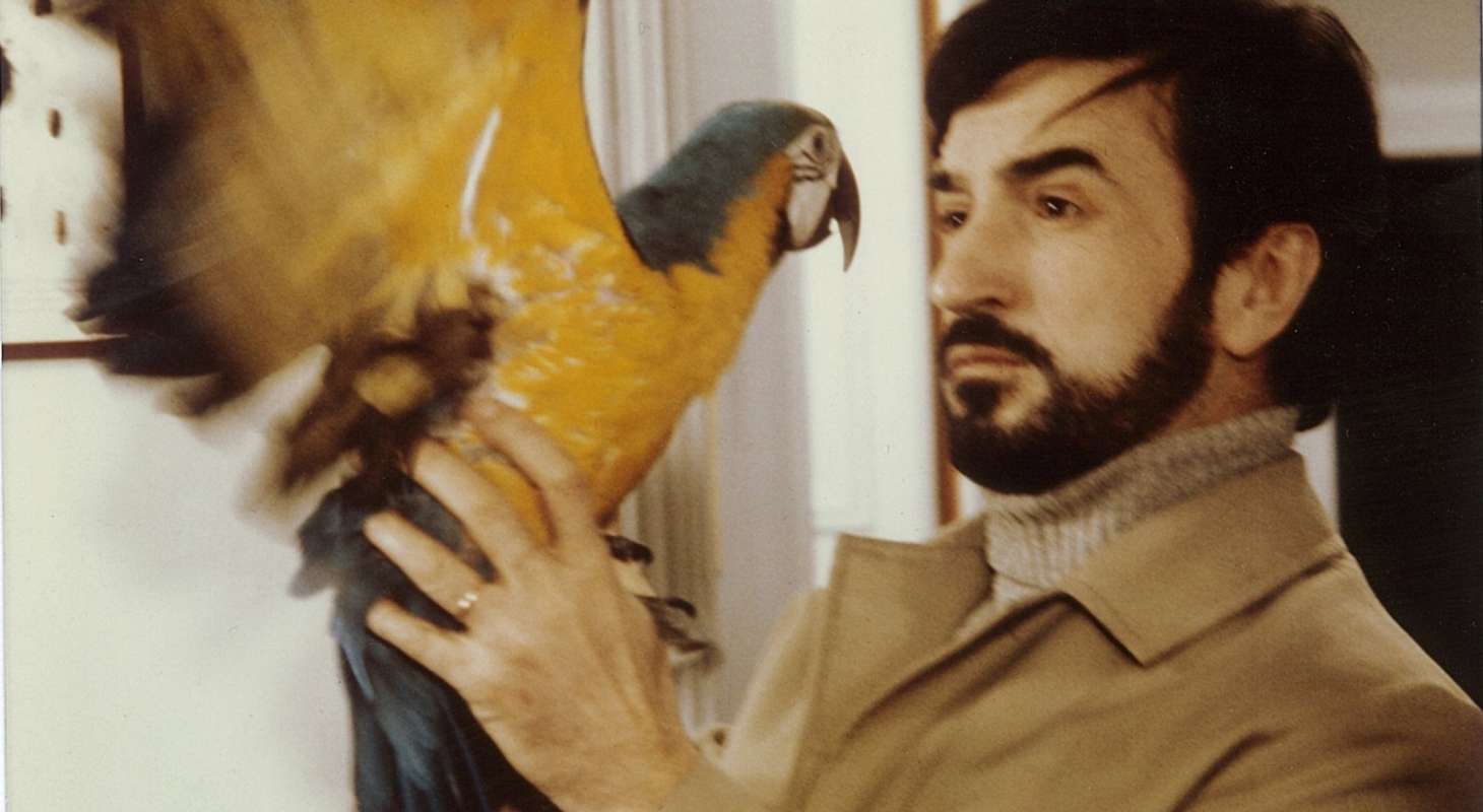 Jean-Claude Carrière with parrot