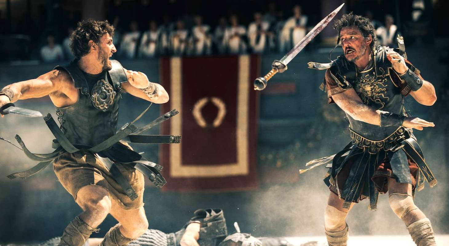 Paul Mescal and Pedro Pascal in Gladiator II