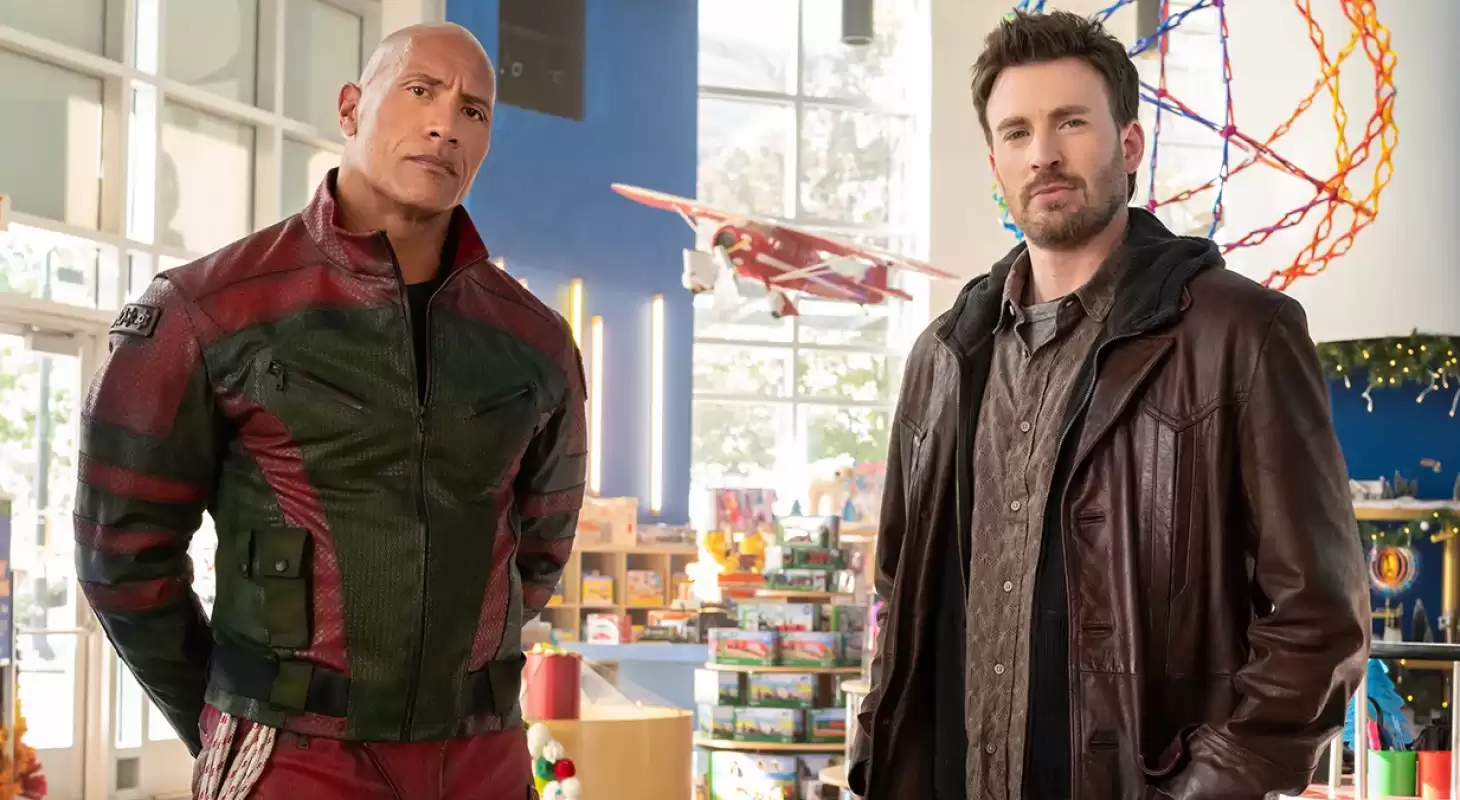 Dwayne Johnson and Chris Evans in Red One