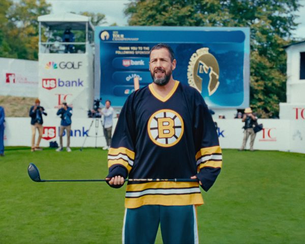 Christopher McDonald as Shooter Mcgavin, and Adam Sandler as Happy Gilmore in Happy Gilmore 2 | Courtesy of Netflix