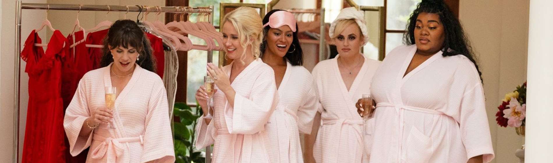 A movie still of the main cast in Bride Hard