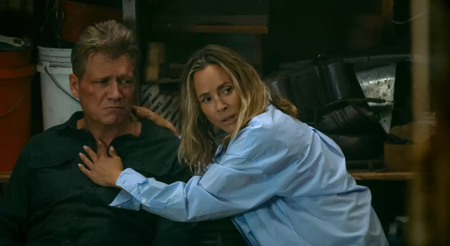 Holt McCallany as Harlan Buckley and Maria Bello as Belle Buckley in The Waterfront | Courtesy of Netflix