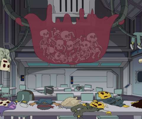A parody of Alien in Thanksgiving of Horror, The Simpsons