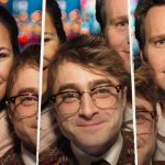 Lindsay Mendez, Daniel Radcliffe, and Jonathan Groff in MERRILY WE ROLL ALONG