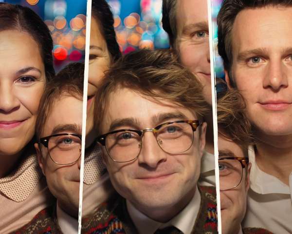 Lindsay Mendez, Daniel Radcliffe, and Jonathan Groff in MERRILY WE ROLL ALONG