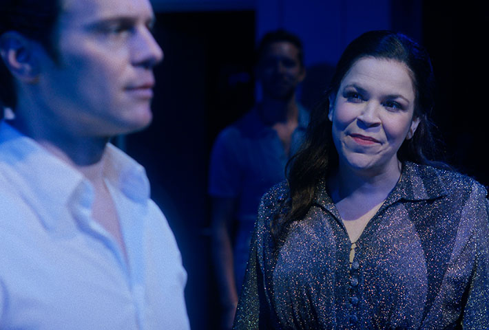 Jonathan Groff and Lindsay Mendez in MERRILY WE ROLL ALONG