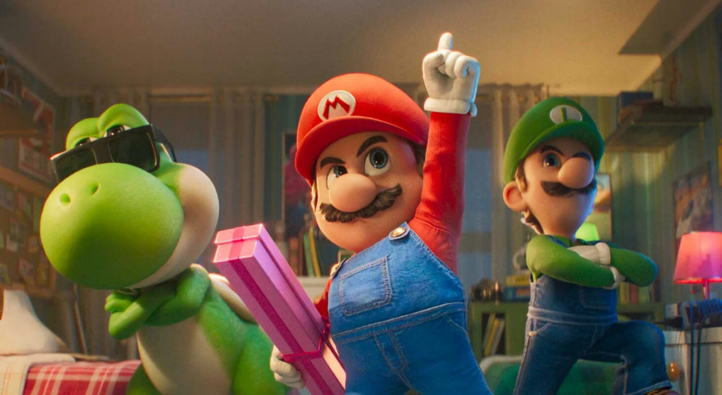 Yoshi, Mario and Luigi in the Super Mario Galaxy movie